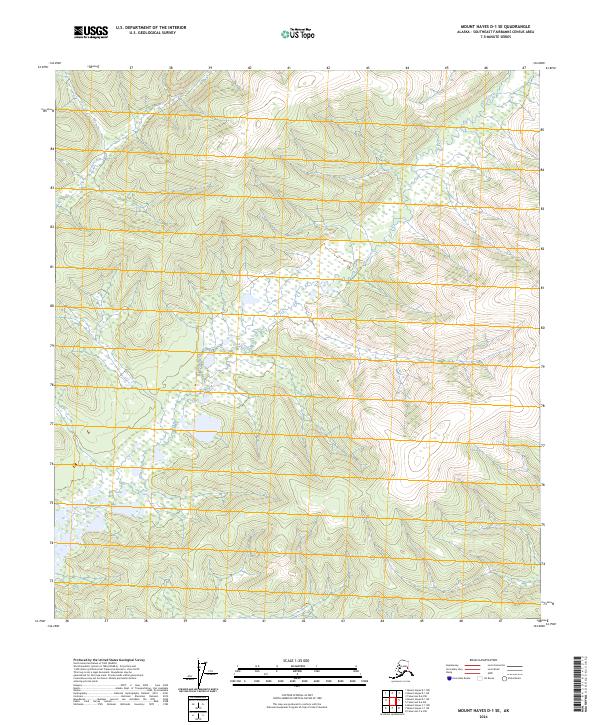 Mount Hayes D-1 SE topographic map thumbnail