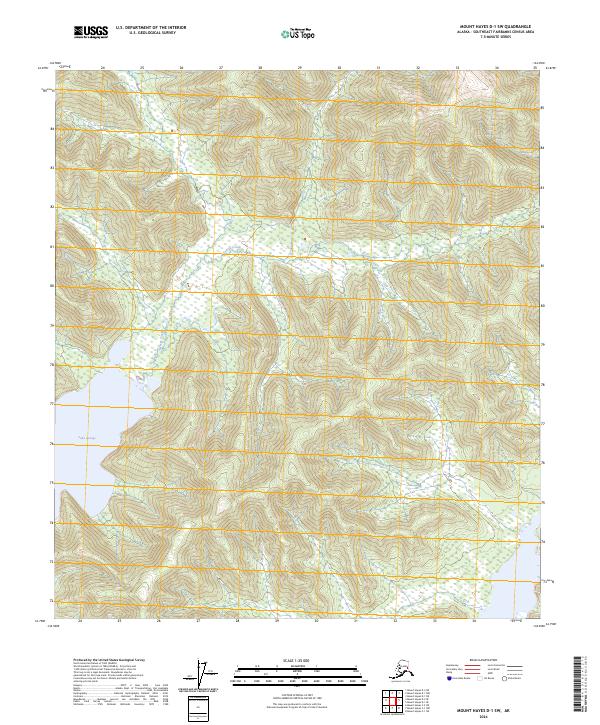 Mount Hayes D-1 SW topographic map thumbnail