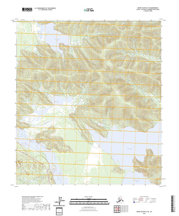 Mount Hayes D-2 SE topographic map thumbnail