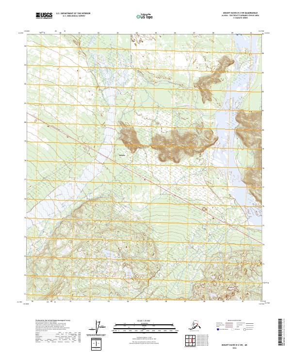 Mount Hayes D-2 SW topographic map thumbnail