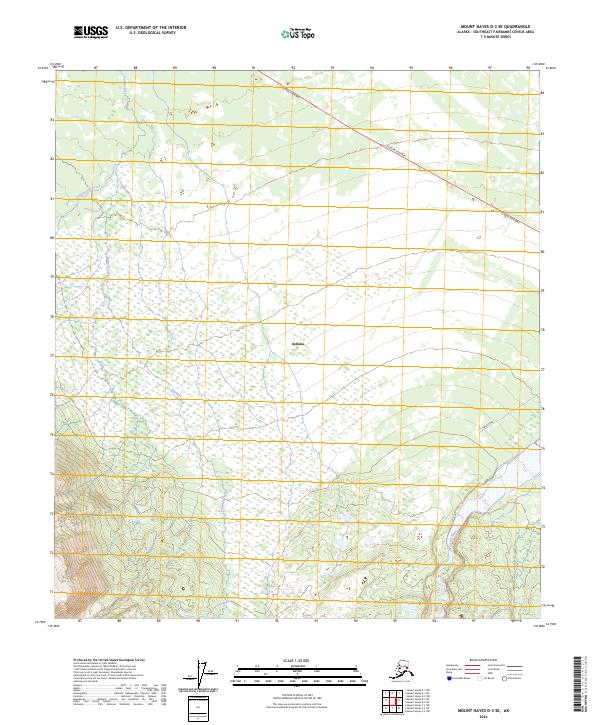 Mount Hayes D-3 SE topographic map thumbnail