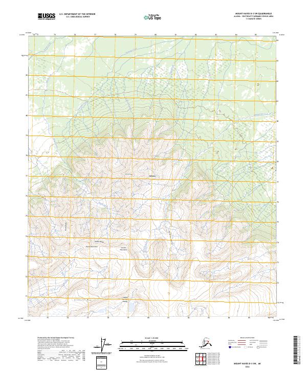 Mount Hayes D-3 SW topographic map thumbnail