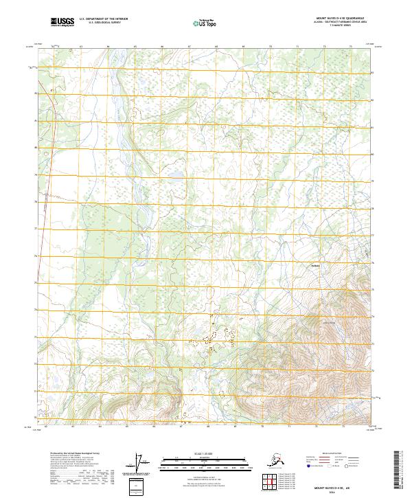 Mount Hayes D-4 SE topographic map thumbnail