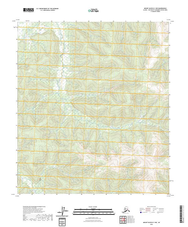 Mount Hayes D-1 NW topographic map thumbnail
