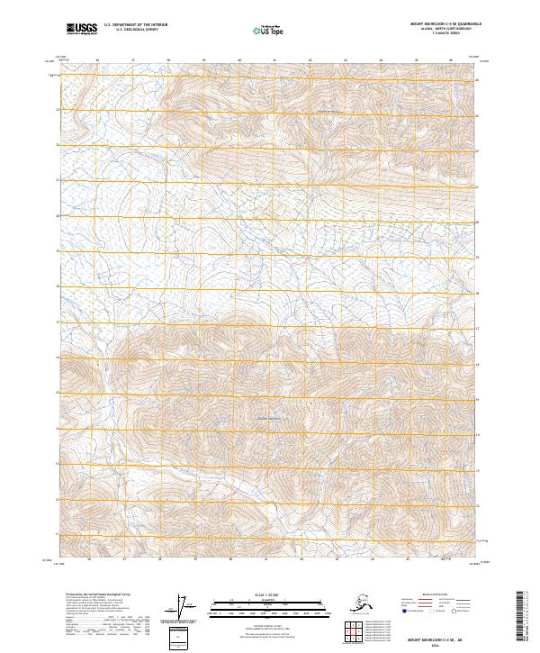 Mount Michelson C-4 SE topographic map thumbnail