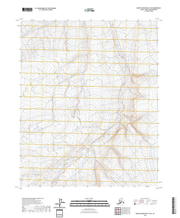 Mount Michelson D-3 SW topographic map thumbnail