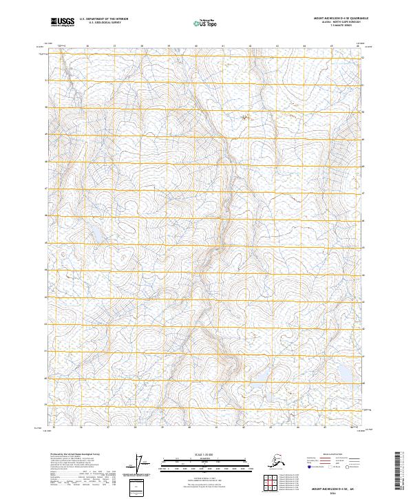 Mount Michelson D-4 SE topographic map thumbnail