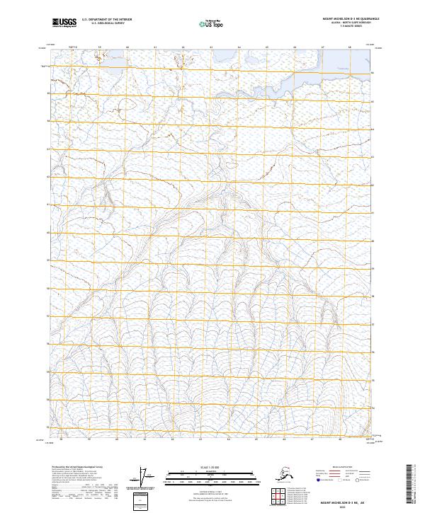 Mount Michelson D-3 NE topographic map thumbnail