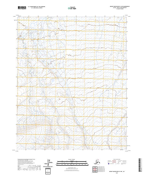 Mount Michelson D-3 NW topographic map thumbnail
