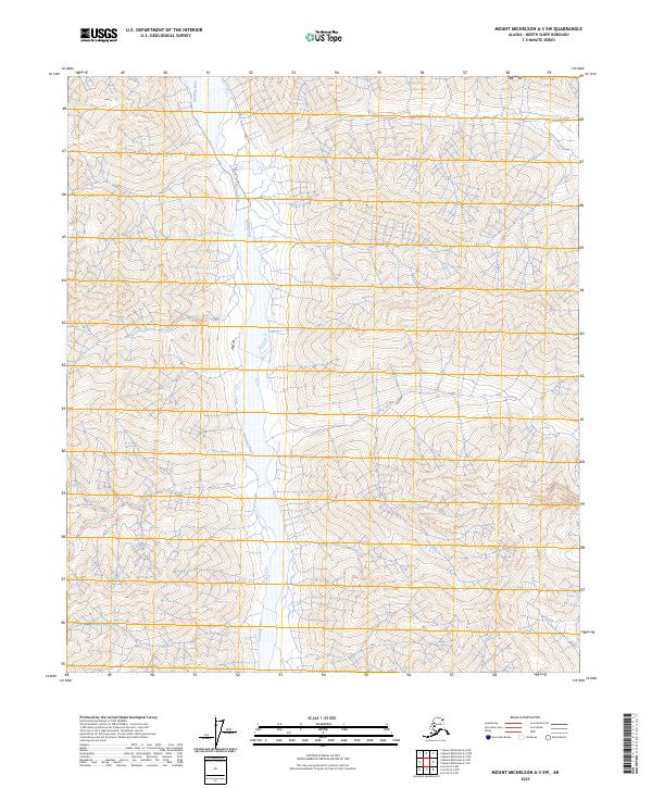 Mount Michelson A-3 SW topographic map thumbnail