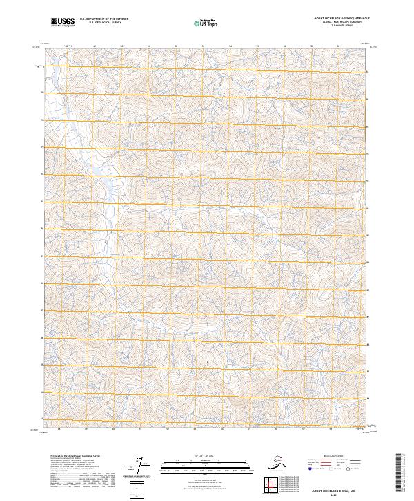 Mount Michelson B-3 SW topographic map thumbnail