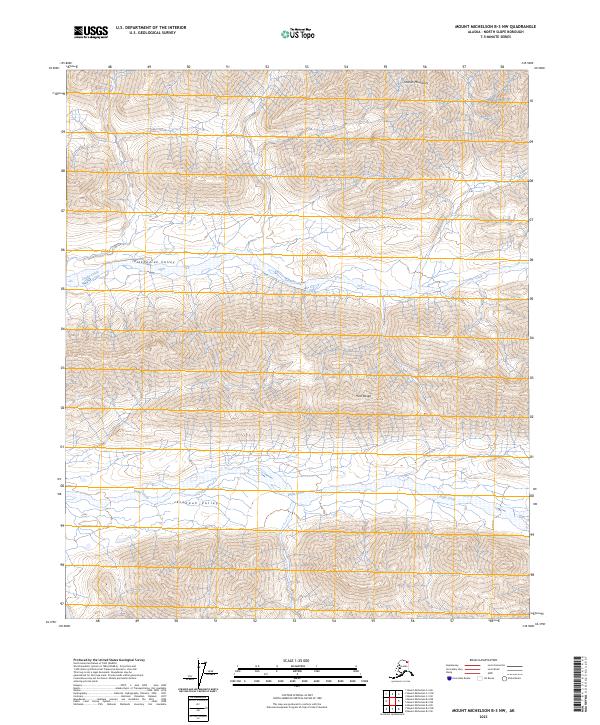 Mount Michelson B-3 NW topographic map thumbnail
