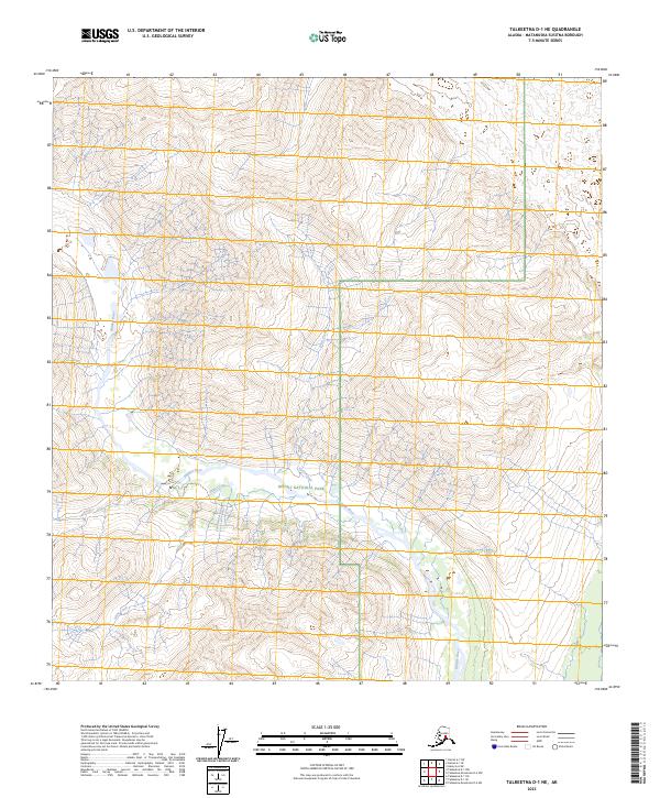 Talkeetna D-1 NE topographic map thumbnail