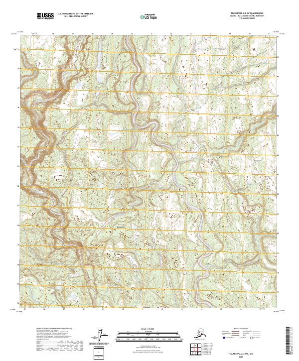 Talkeetna A-2 SW topographic map thumbnail