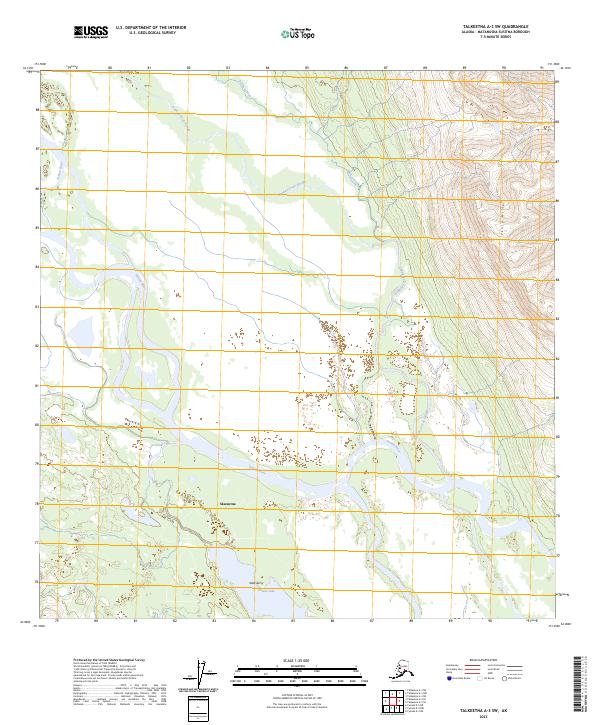 Talkeetna A-3 SW topographic map thumbnail