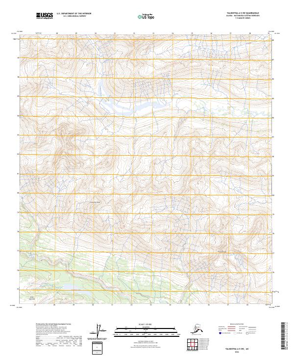 Talkeetna A-5 SW topographic map thumbnail