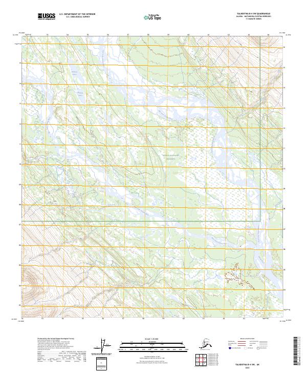 Talkeetna B-4 SW topographic map thumbnail