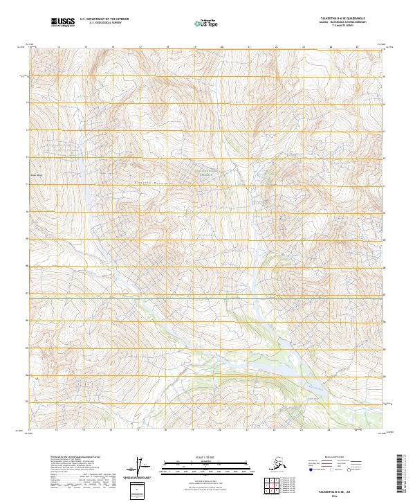 Talkeetna B-6 SE topographic map thumbnail