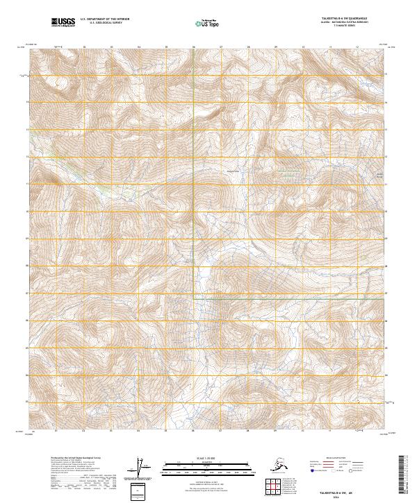 Talkeetna B-6 SW topographic map thumbnail