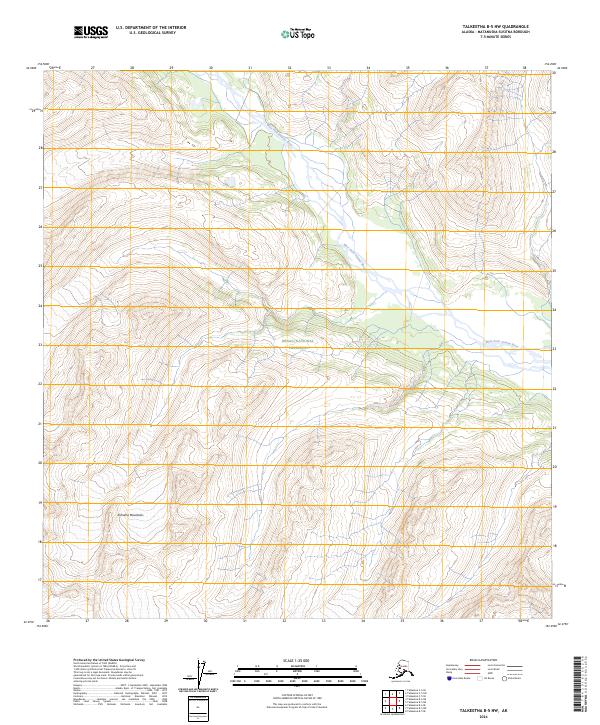 Talkeetna B-5 NW topographic map thumbnail