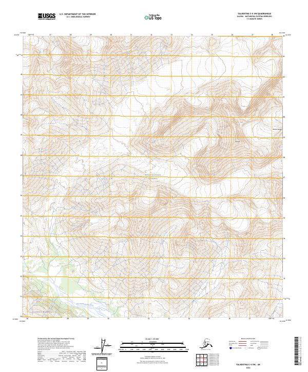 Talkeetna C-5 SW topographic map thumbnail
