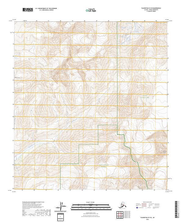 Talkeetna D-5 SE topographic map thumbnail