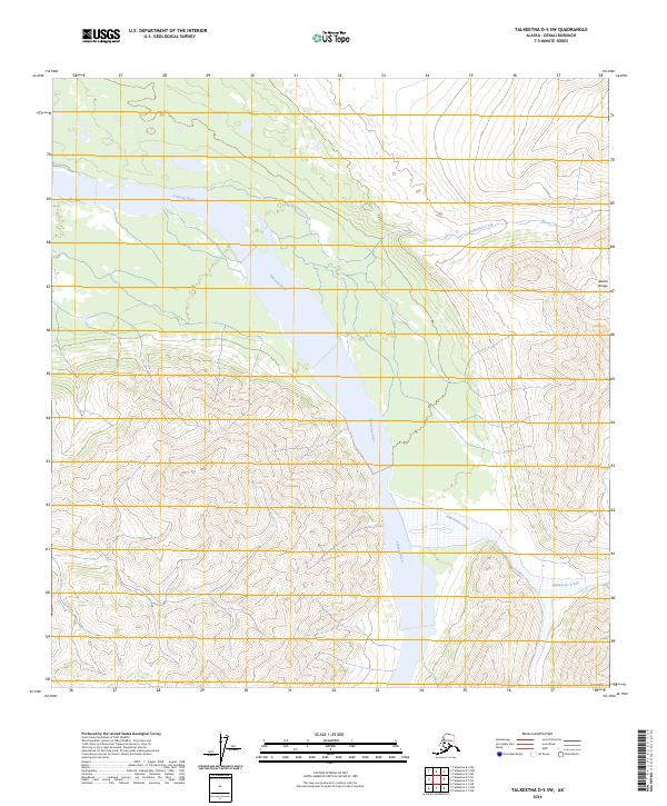 Talkeetna D-5 SW topographic map thumbnail