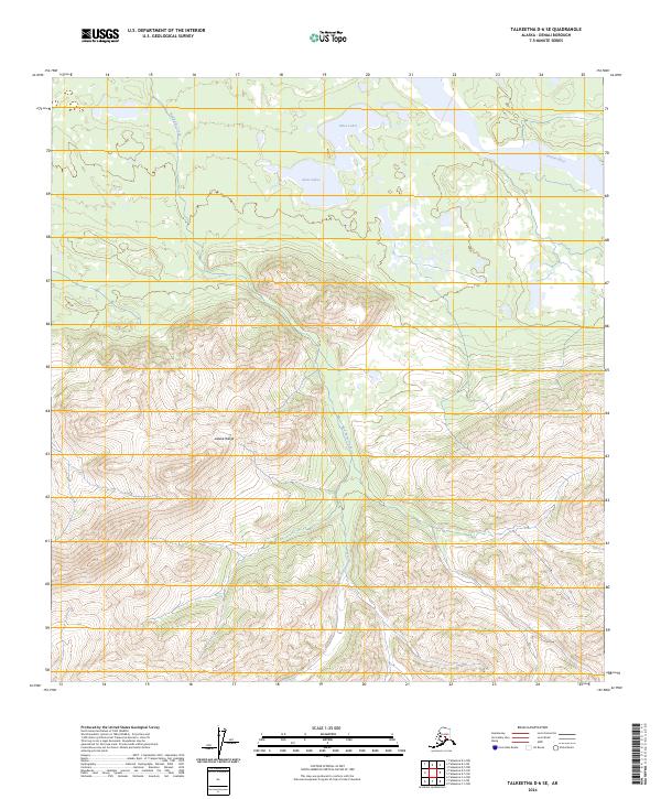 Talkeetna D-6 SE topographic map thumbnail