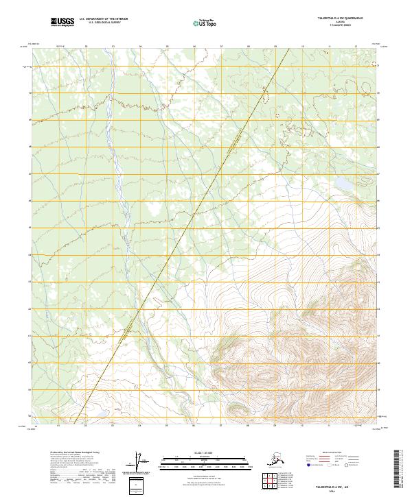 Talkeetna D-6 SW topographic map thumbnail