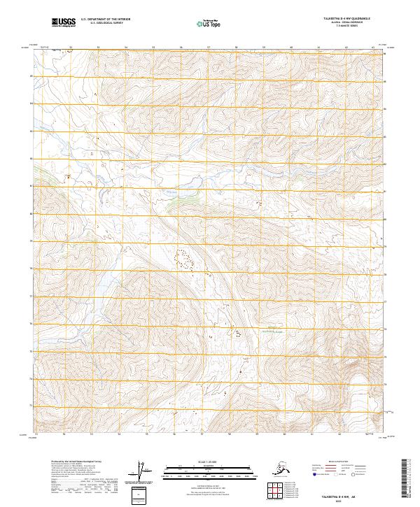 Talkeetna D-4 NW topographic map thumbnail