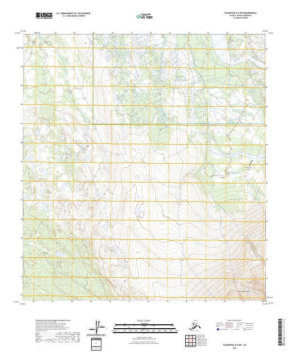 Talkeetna D-5 NW topographic map thumbnail