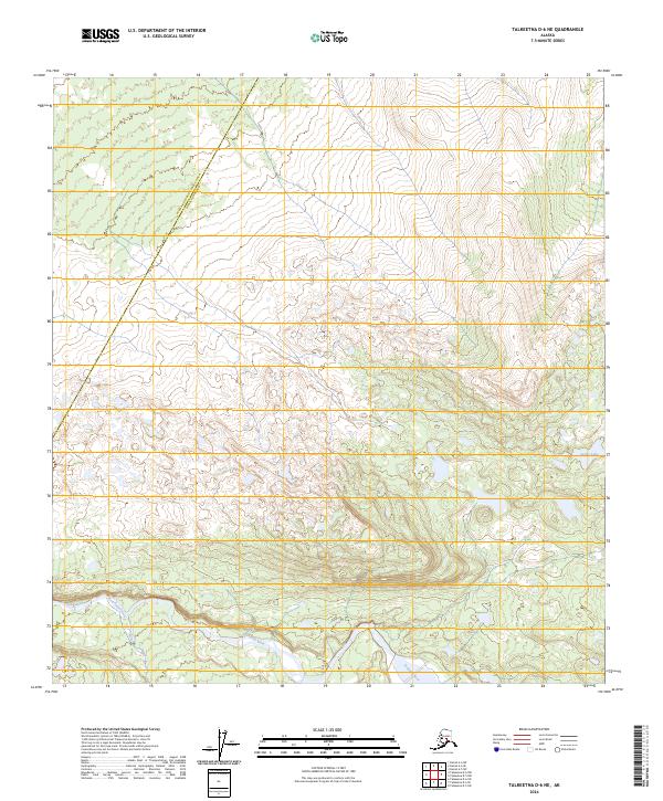 Talkeetna D-6 NE topographic map thumbnail
