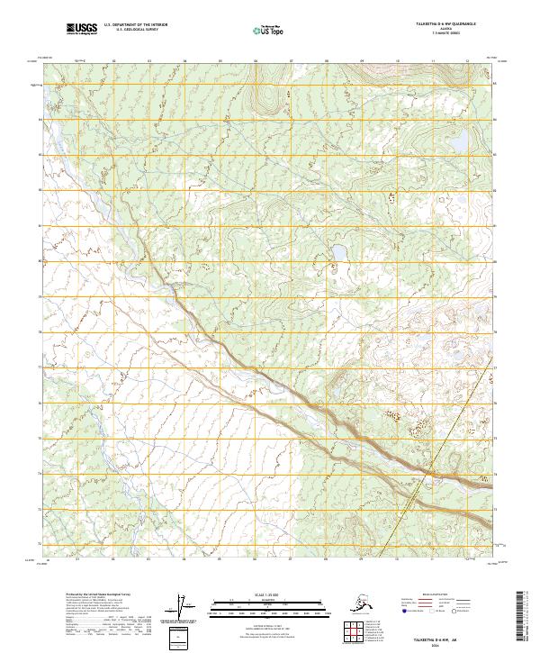 Talkeetna D-6 NW topographic map thumbnail