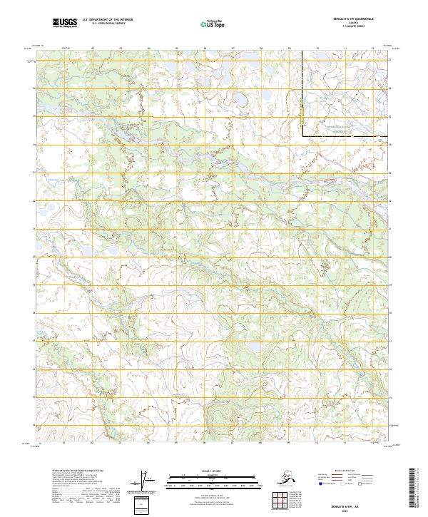 Denali B-6 SW topographic map thumbnail