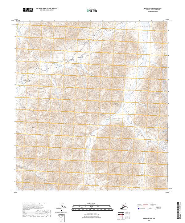 Denali B-1 NE topographic map thumbnail