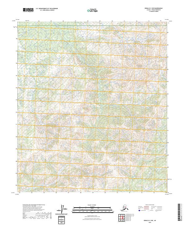 Denali D-1 NW topographic map thumbnail