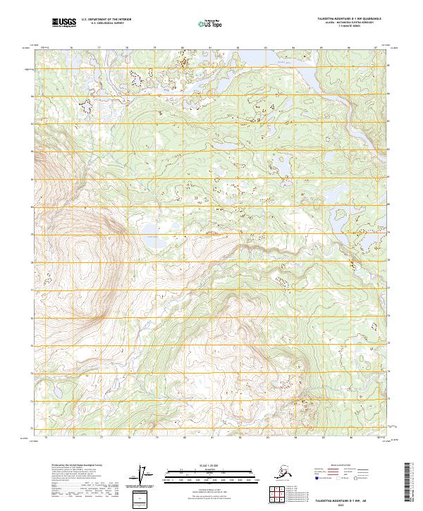 Talkeetna Mountains D-1 NW topographic map thumbnail