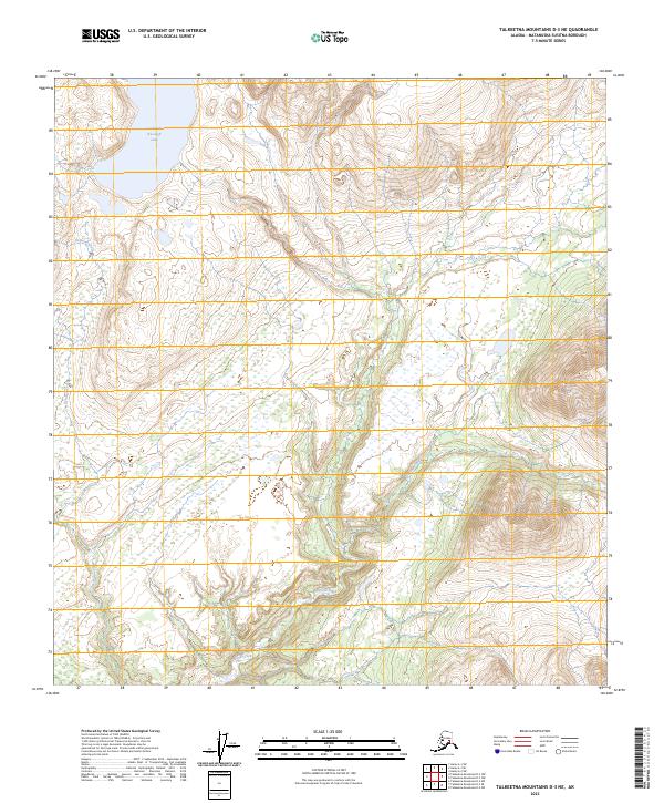 Talkeetna Mountains D-3 NE topographic map thumbnail