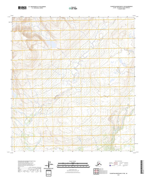 Talkeetna Mountains D-3 NW topographic map thumbnail