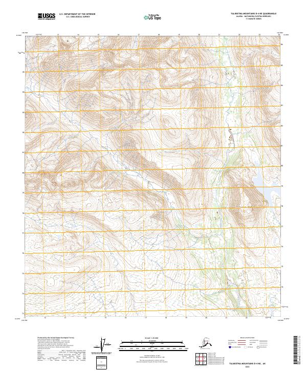 Talkeetna Mountains D-4 NE topographic map thumbnail