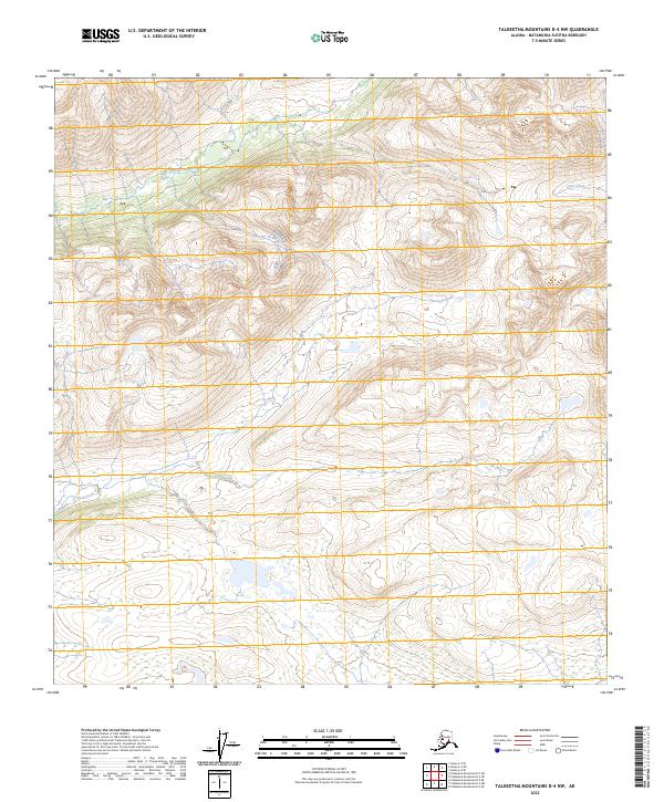 Talkeetna Mountains D-4 NW topographic map thumbnail
