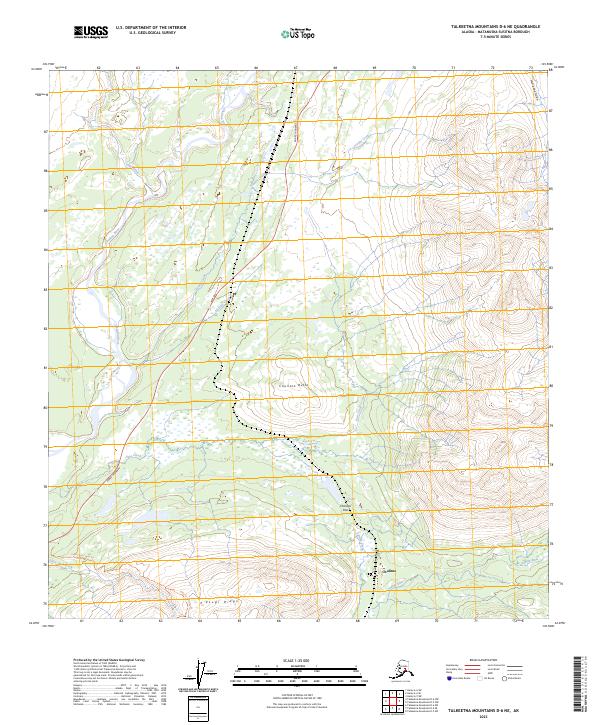 Talkeetna Mountains D-6 NE topographic map thumbnail