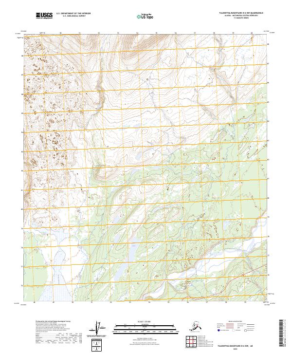 Talkeetna Mountains D-6 NW topographic map thumbnail