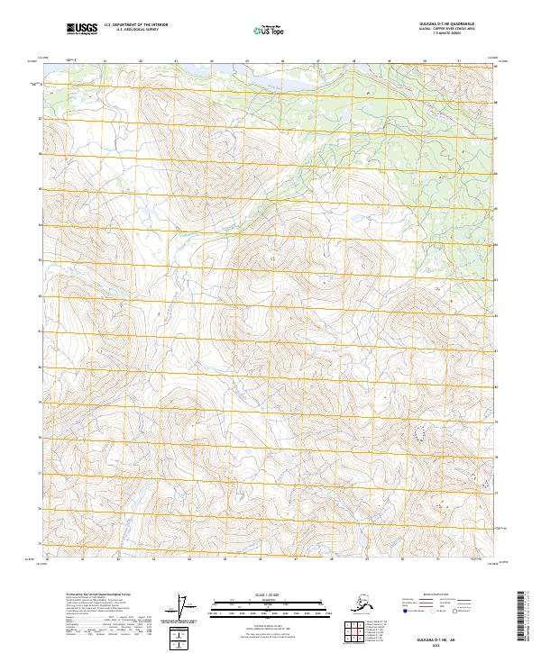 Gulkana D-1 NE topographic map thumbnail