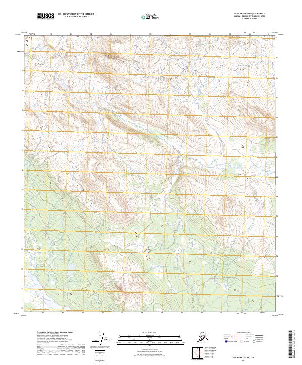 Gulkana D-3 NE topographic map thumbnail