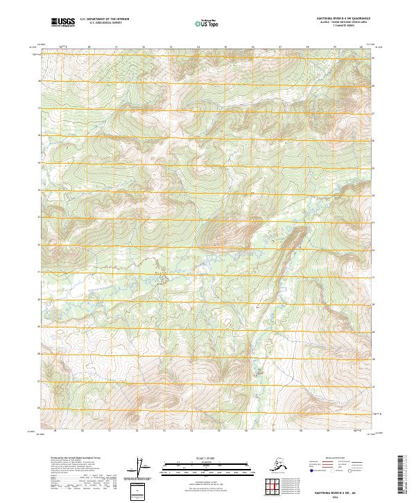 Kantishna River B-4 SW topographic map thumbnail
