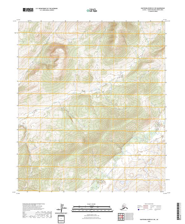 Kantishna River B-5 SW topographic map thumbnail