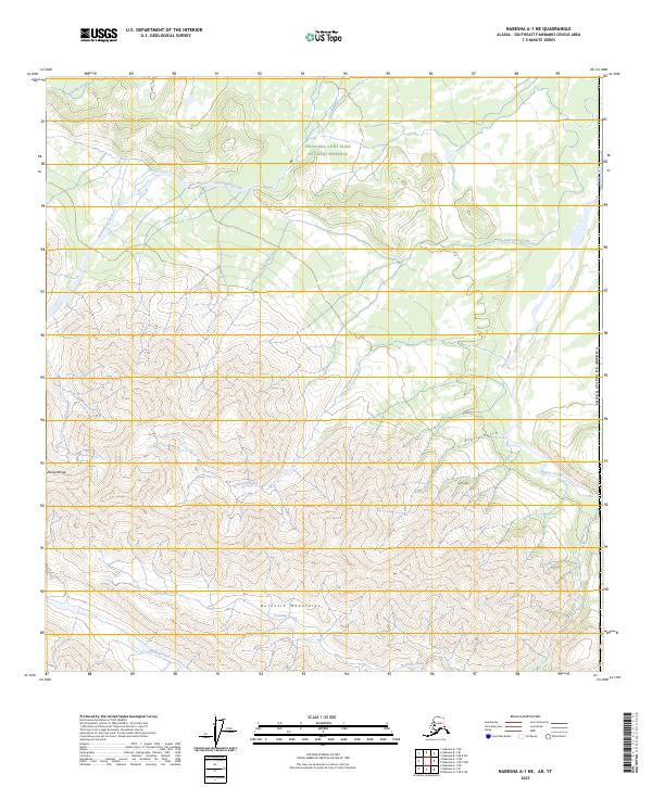 Nabesna A-1 NE topographic map thumbnail