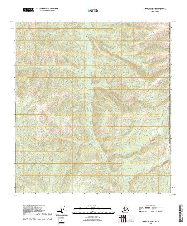 Tanacross A-1 SE topographic map thumbnail