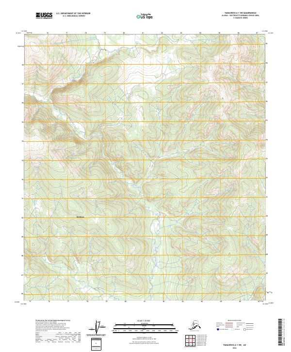 Tanacross A-1 SW topographic map thumbnail